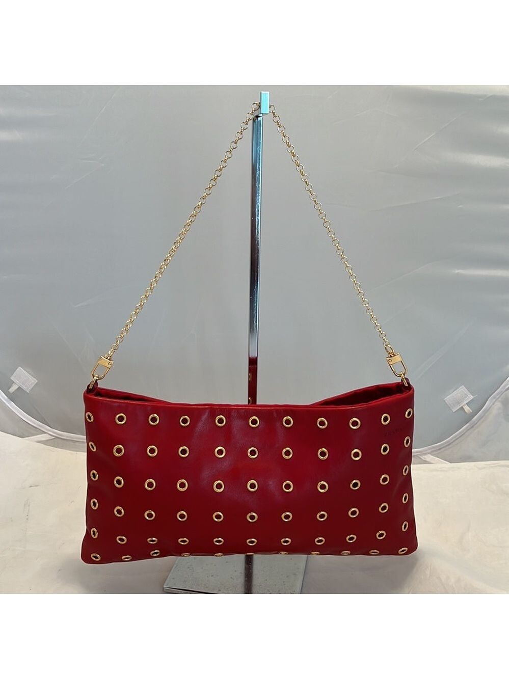 Prada Nappa Grommet Shoulder Bag